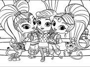 Páginas de Shimmer And Shine para imprimir para niños