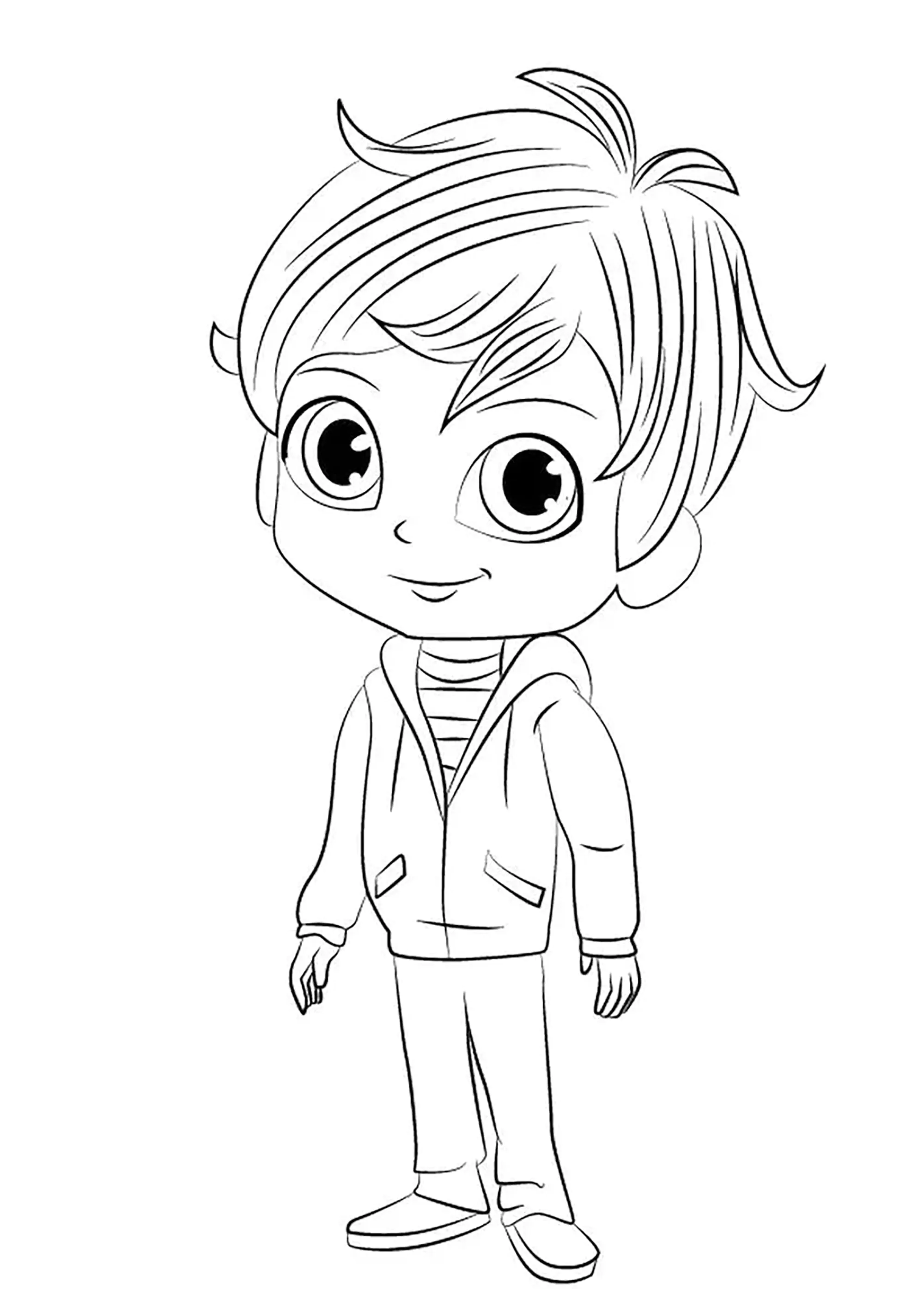 Zac: Personaje masculino de la serie Shimmer and Shine (Página para imprimir para niños)