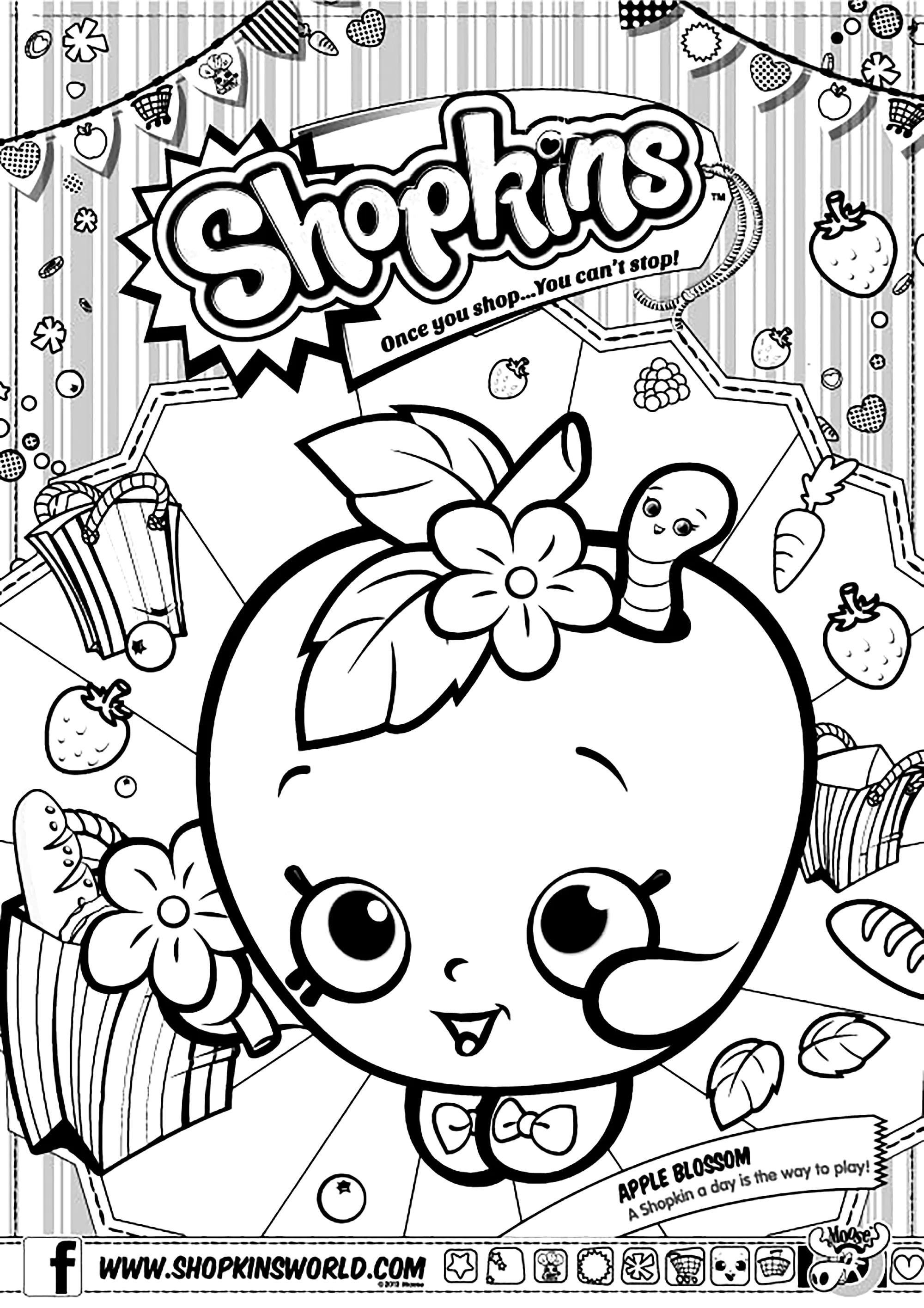 Shopkins : Flor de Manzano (Página para imprimir para niños)