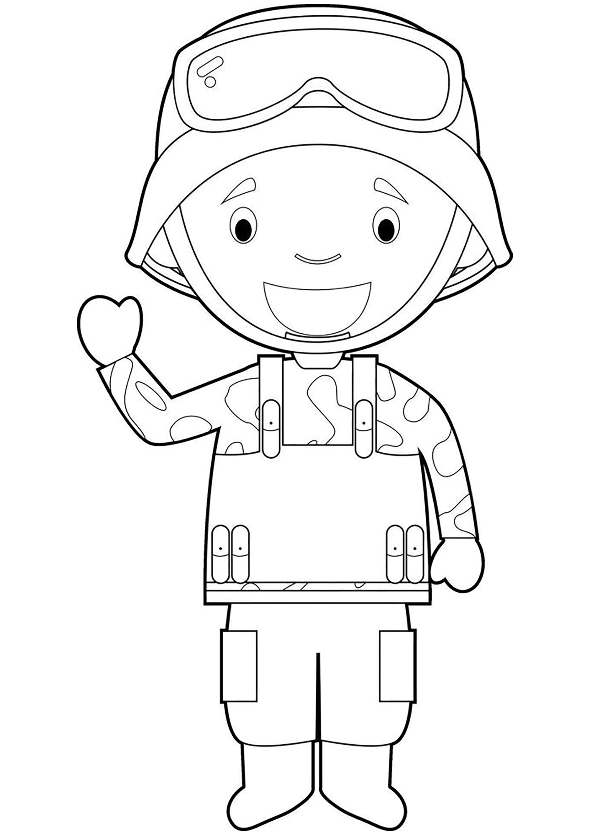 Colorear un soldado de juguete (Página para imprimir para niños)