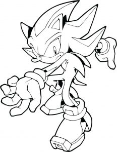 Página de para imprimir para niños : Sonic listo para la acción
