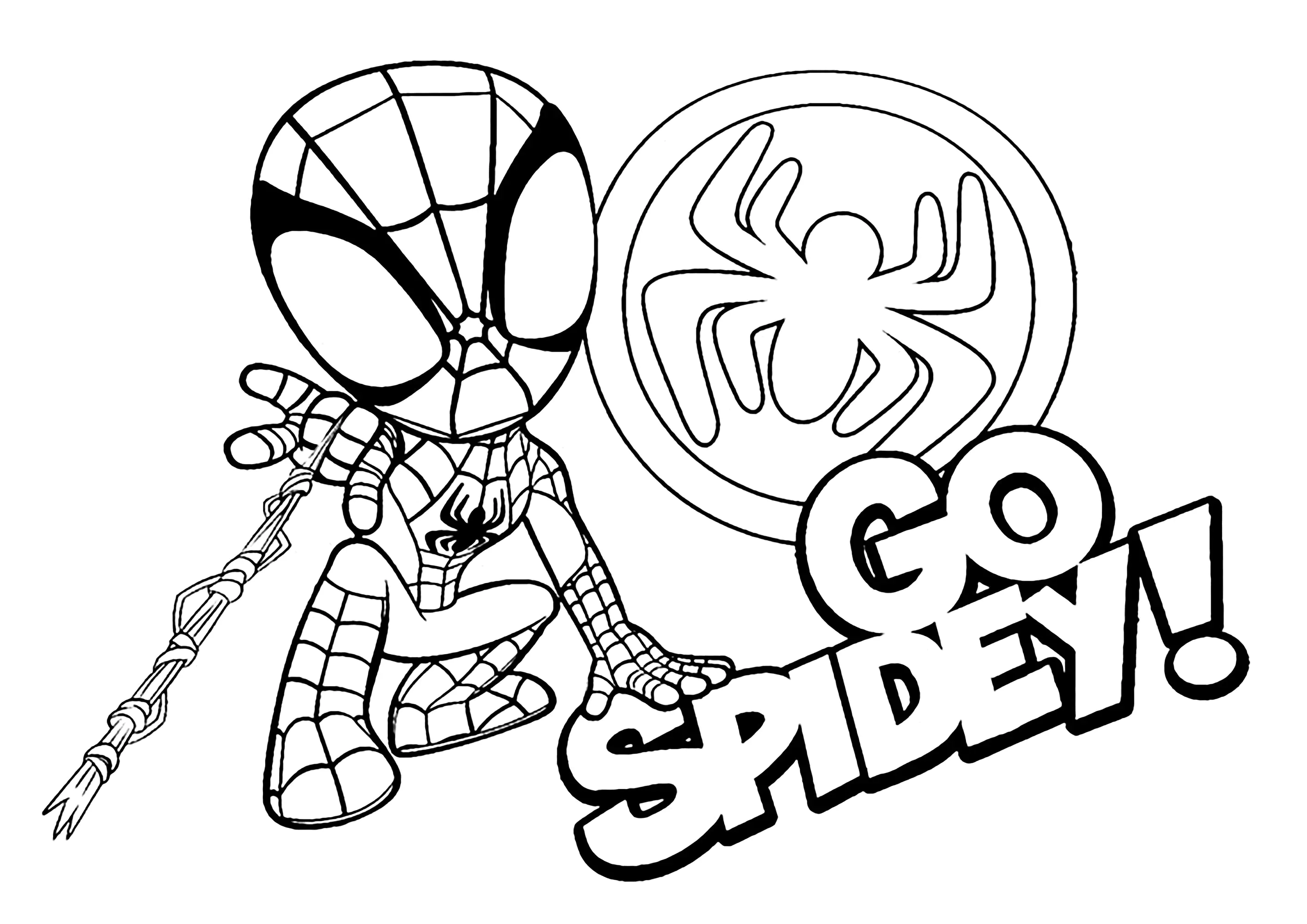 ¡Vamos Spidey! (Página para imprimir para niños)