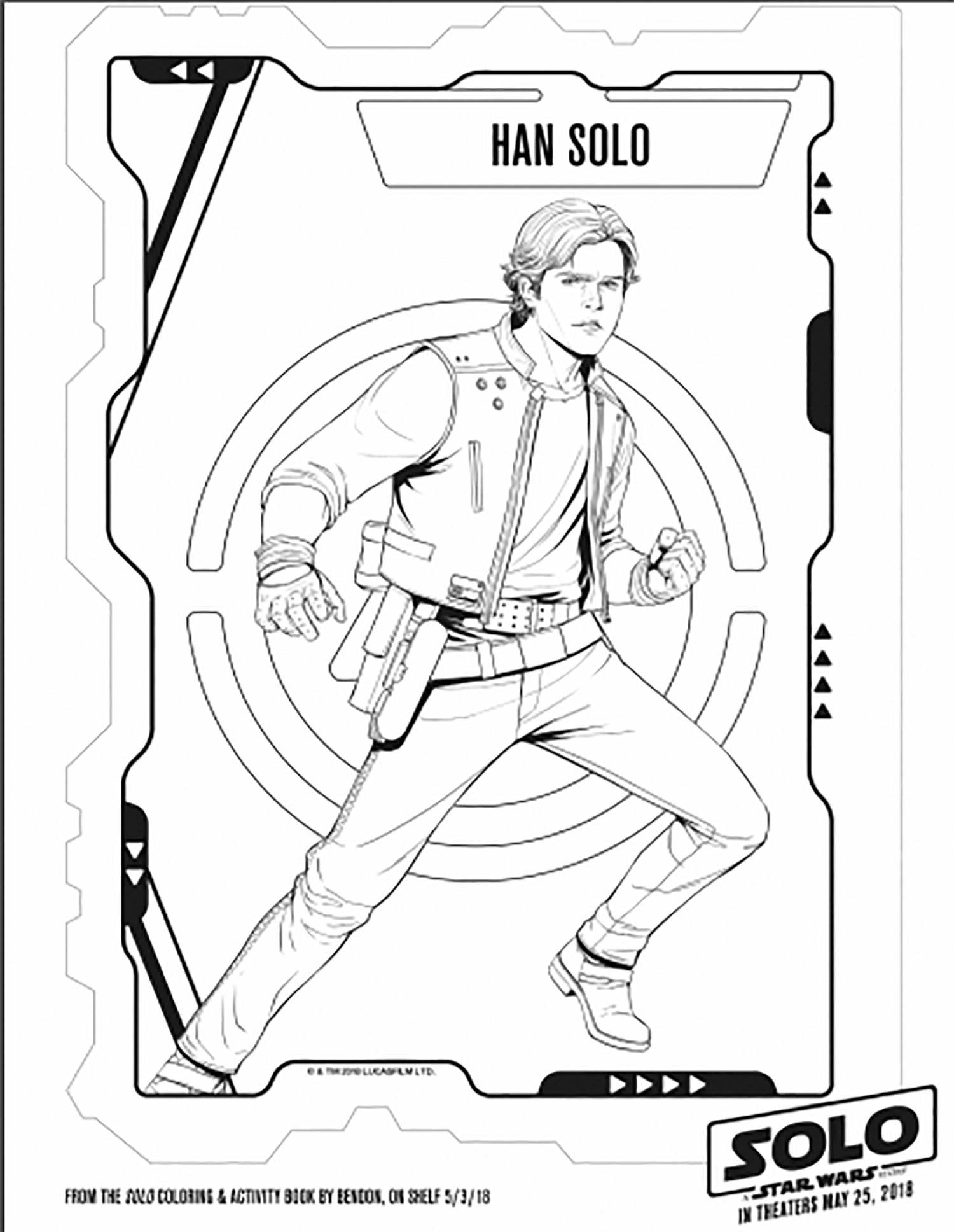 Han Solo (Página de Star Wars para imprimir para niños)