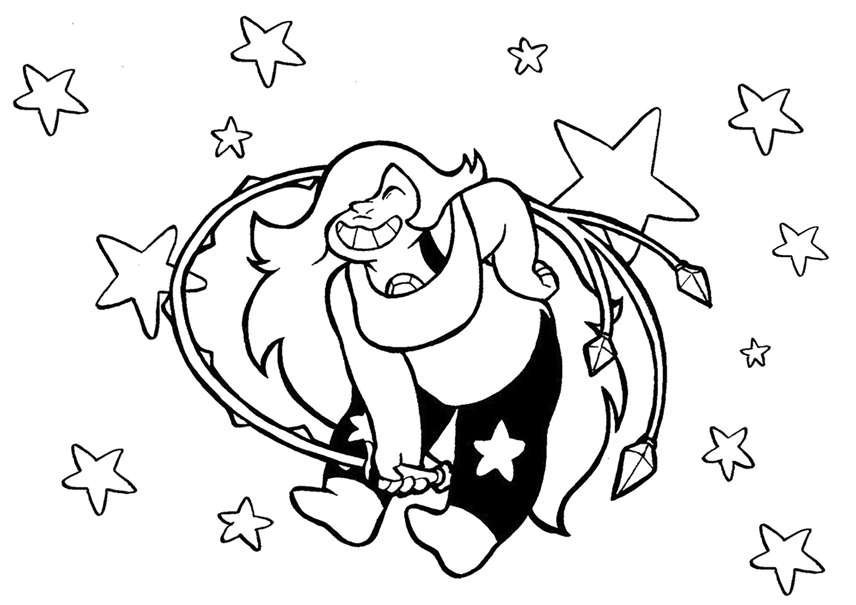 Cuarzo ahumado (Página de Steven Universe para imprimir para niños)