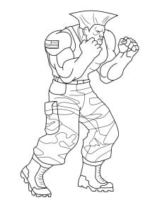 Dibujos para colorear de street-fighter para niños (Página de Street Fighter  para imprimir)