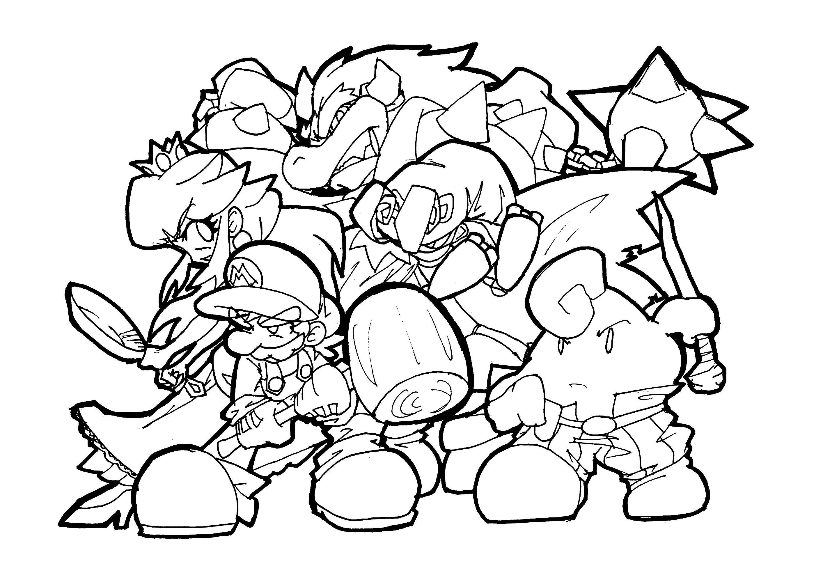 dibujo-para-colorear-inspirado-en-super-smash-bros-p-ginas-de-super