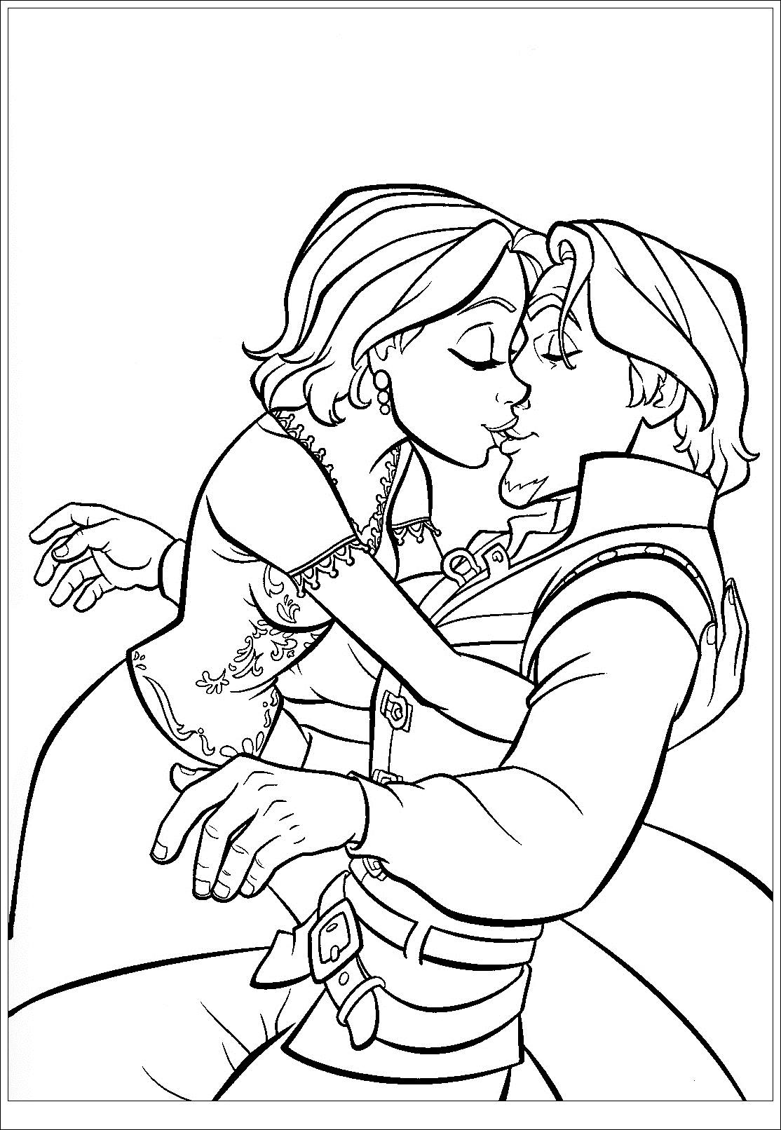 Dibujos para colorear gratis de Tangled Rapunzel para imprimir y colorear