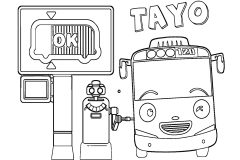Páginas de Tayo para imprimir para niños
