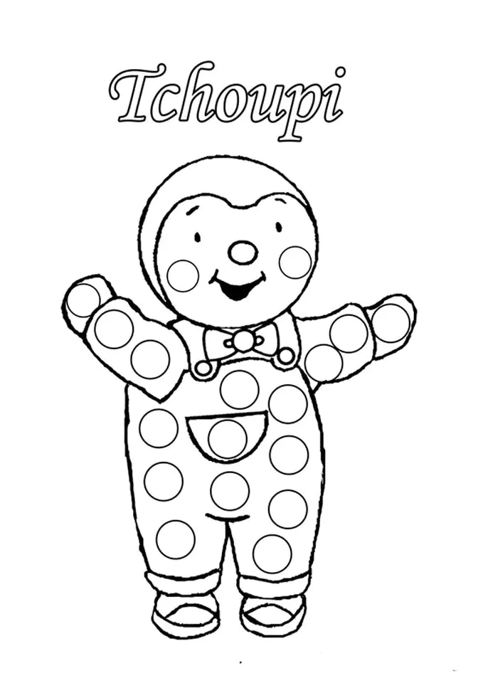 Imagen de T'choupi para descargar y colorear (Tchoupi)