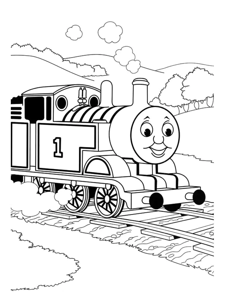 Image de Thomas y sus amigos à imprimer et colorier (Página para imprimir para niños)