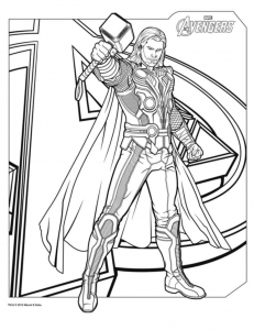 Dibujos para colorear gratis para niños de Thor