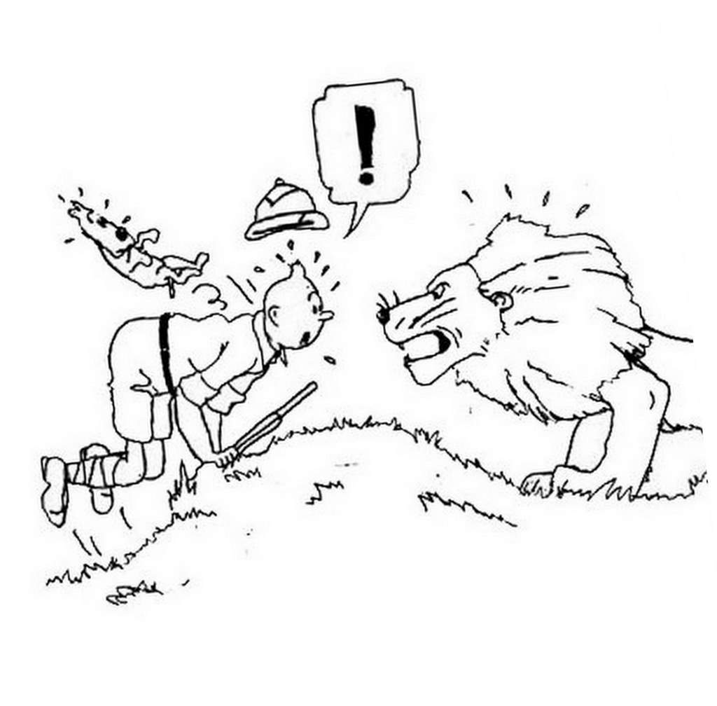 Un dibujo de uno de los cómics de Tintín de Hergé para imprimir