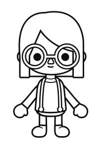 Página de Toca Boca para imprimir para niños : Chica con gafas