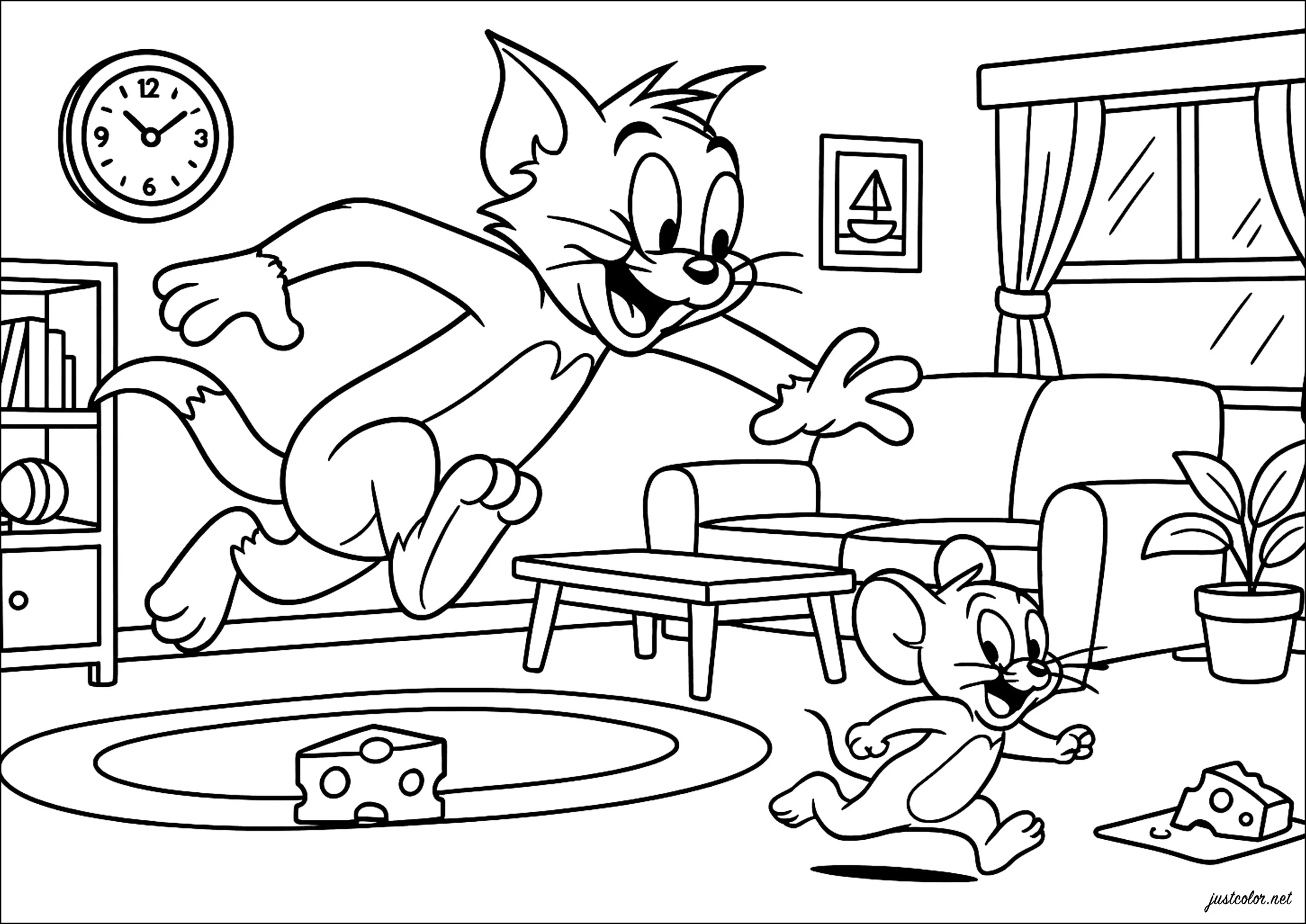 Dibujos para colorear de tom-y-jerry para descargar (Tom y Jerry)