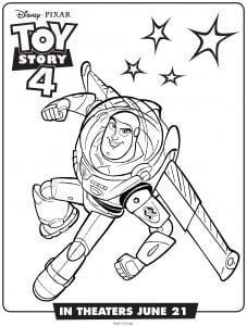 Buzz Lightyear: Dibujos para colorear gratis de Toy Story 4