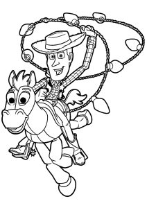 Woody en modo vaquero sobre su caballo