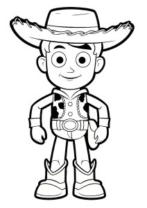 Woody dibujado en un estilo muy infantil