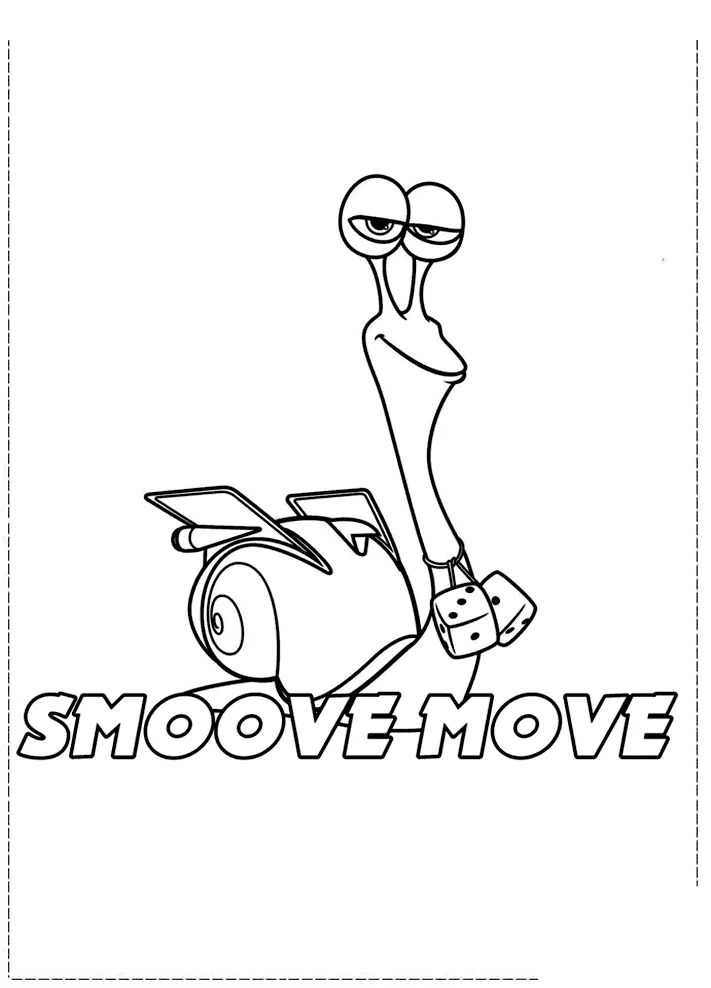 Dibujo imprimible gratis del caracol Turbo para colorear