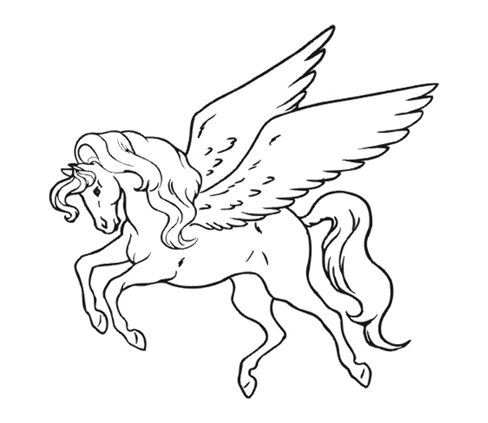 Un unicornio con alas