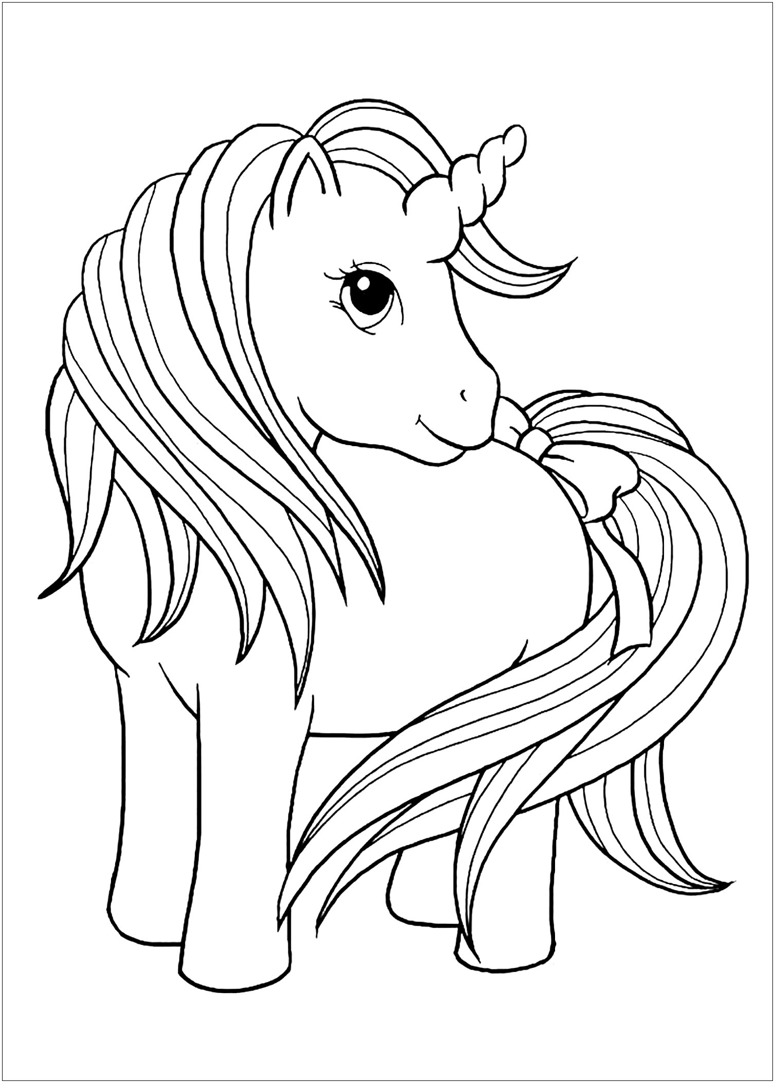 Dibujo de unicornio para imprimir y colorear