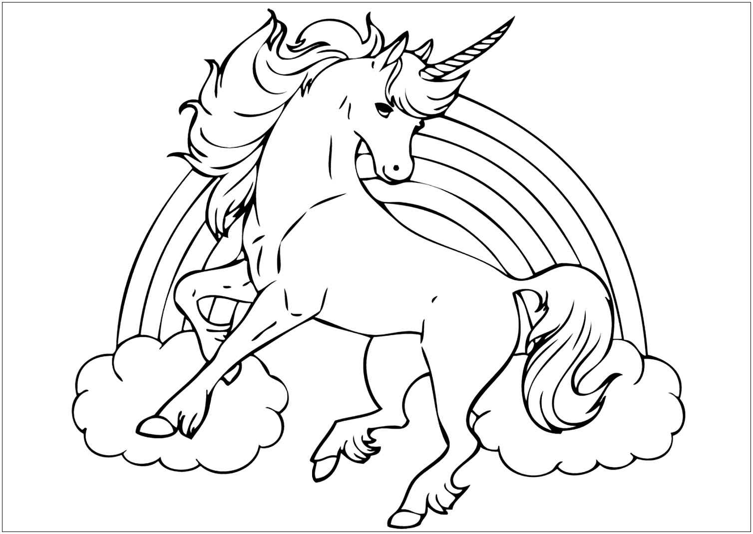 Dibujos para colorear de un unicornio para niños