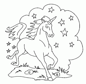 Dibujo de unicornio gratis para imprimir y colorear