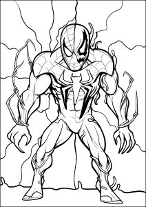 Spider Man transformándose en Venom