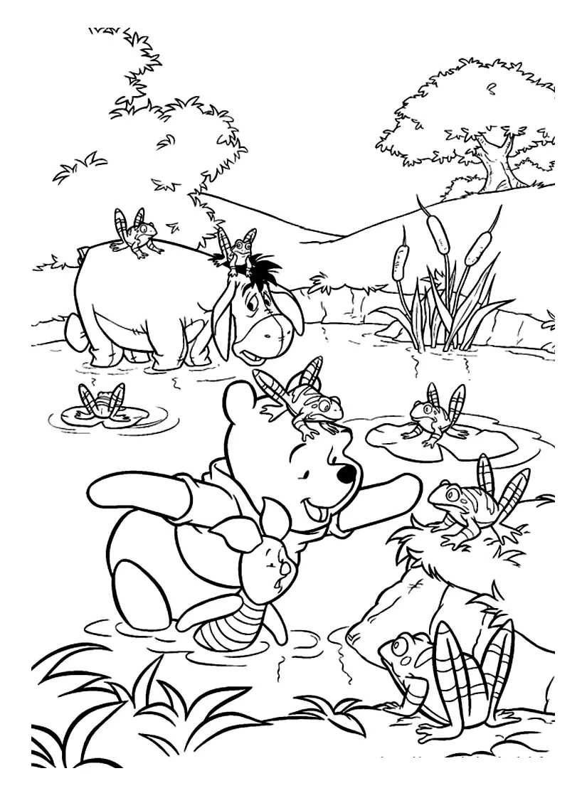 Páginas para colorear de Winnie the Pooh gratis para imprimir (Winny de Puh)