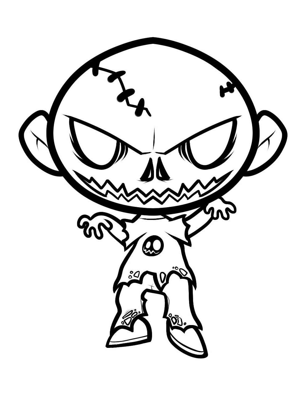 Pequeño zombi para imprimir y colorear