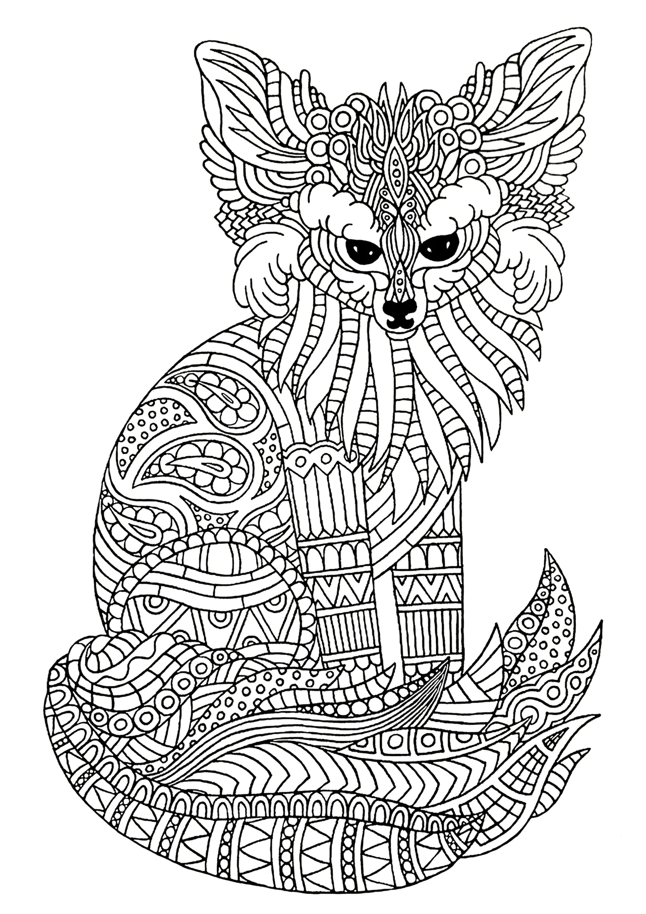 Fennec (Página de Zorro para imprimir para niños)