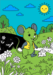 匿名 根据《Ratón con una mariposa en un prado》创作