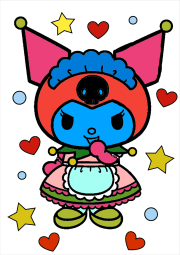 Werk von Anonym nach Kuromi rodeada de corazones y estrellas