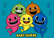Página para colorear de la familia Baby Shark をぬった 匿名 さんの作品