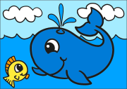 Ballena y pez pequeño をぬった 匿名 さんの作品