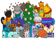 匿名 根据《Gatos listos para Navidad》创作