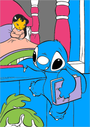 Werk von Anonym nach Stitch ayuda a Lilo a dormirse