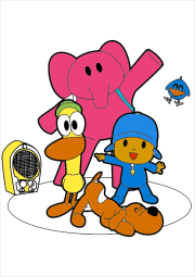 Werk von Anonym nach Pocoyó, Pato el canario y Elly el elefante