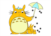 Werk von Anonym nach Páginas para colorear de Totoro con trazos finos