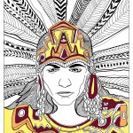 Páginas de Maias, astecas e incas para colorir