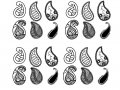 Graciosos padrões paisley (Página de Oriental para colorir)