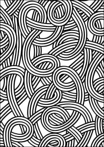 Linhas sinuosas emaranhadas (Página Anti-Stress / Zen para colorir)