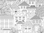 Páginas de Arquitetura, países e cidades para colorir e imprimir para adultos