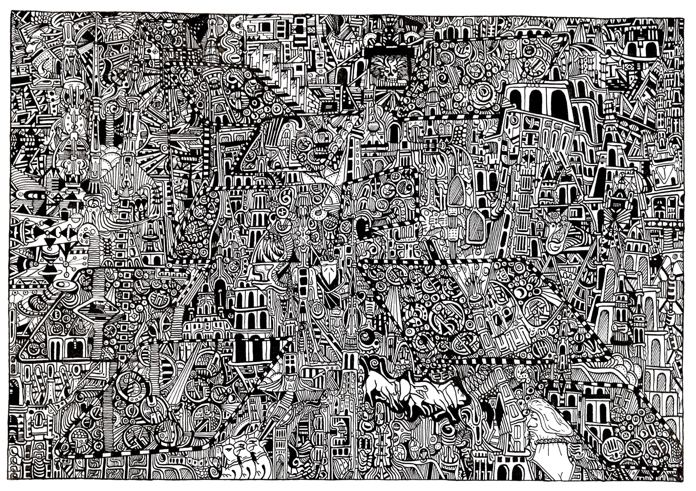 Desenhos simples para crianças para colorir de Art brut