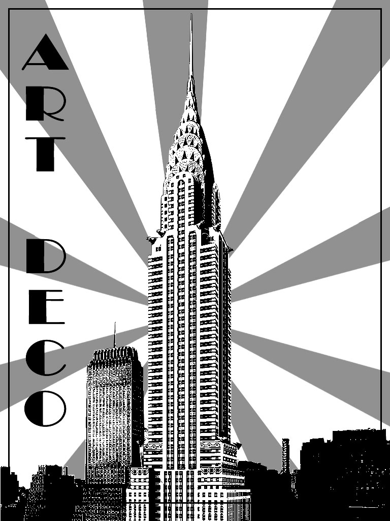 Desenhos fáceis gratuitos para colorir de Art Deco