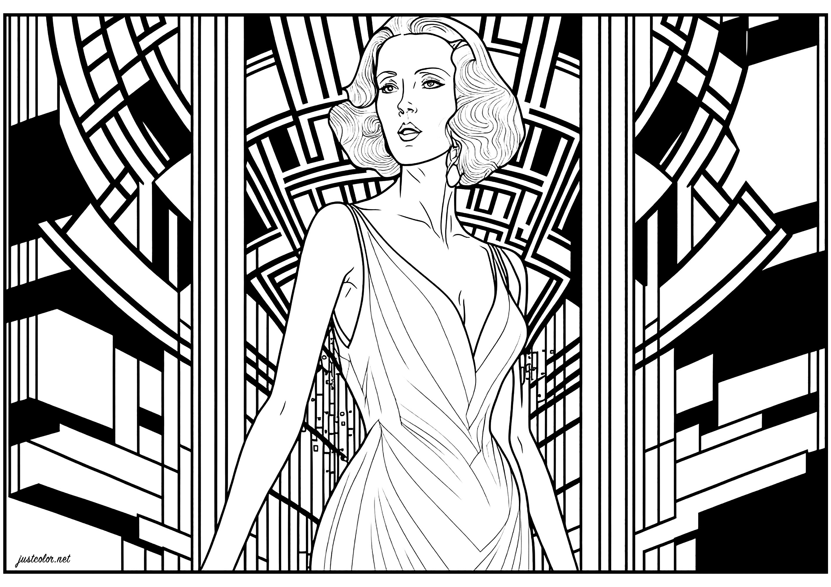 Mulher de cinema art deco   - 1 - Imagem com :Mulher