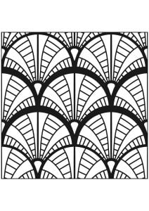 Página de para colorir e imprimir para adultos : Motivos Art Deco inspirados no Chrysler Building de Nova Iorque