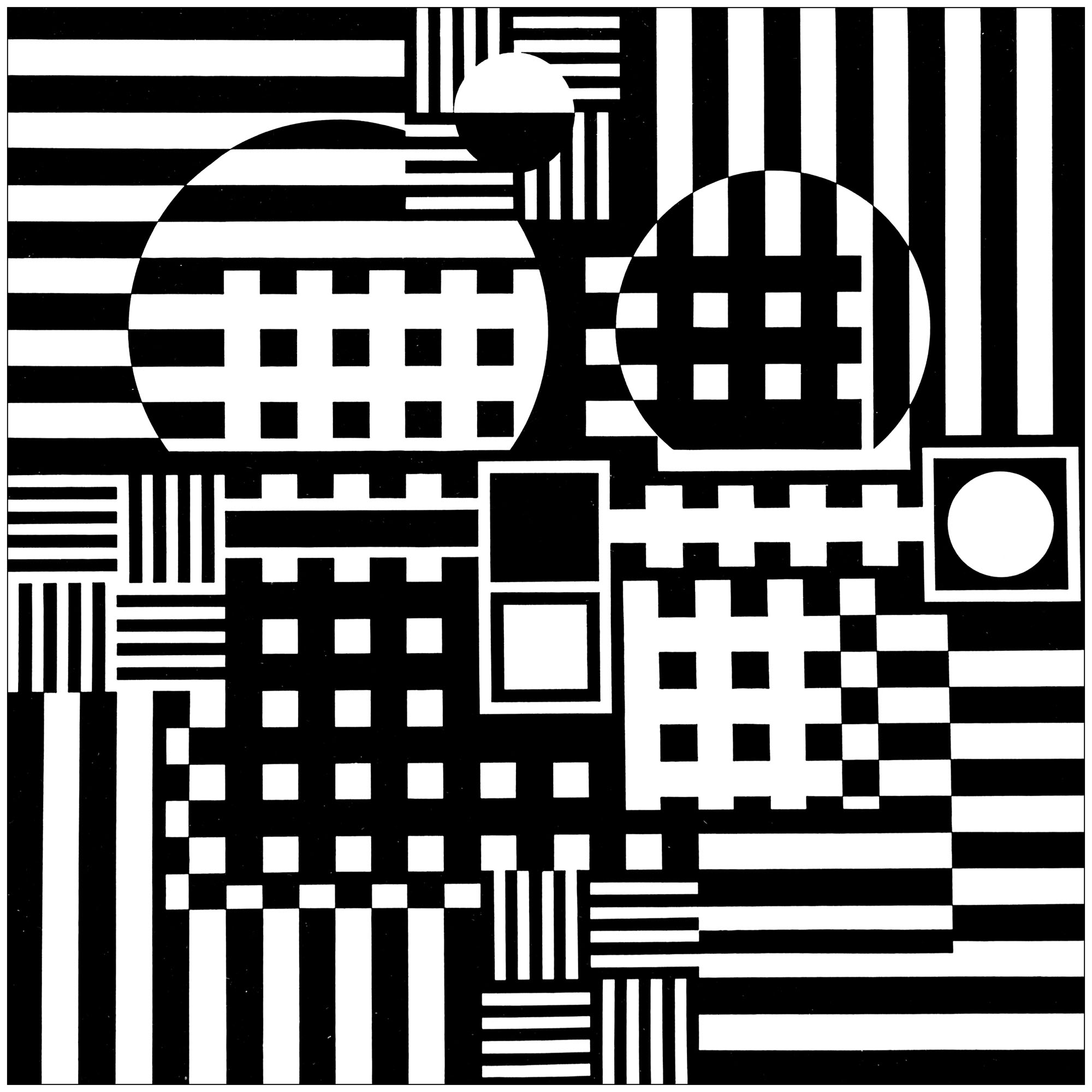 Página para colorir criada a partir de Jeruza (1957) de Victor Vasarely