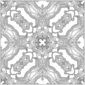 Página de para colorir e imprimir para adultos : Azulejos-49837
