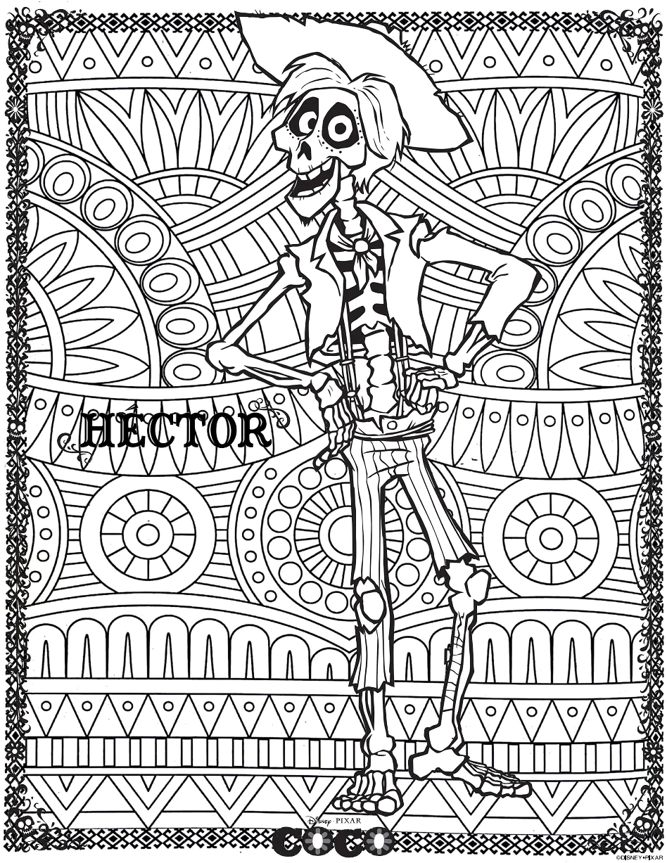 Coco : Hector (Página de Retornar à infância para colorir e imprimir para adultos)