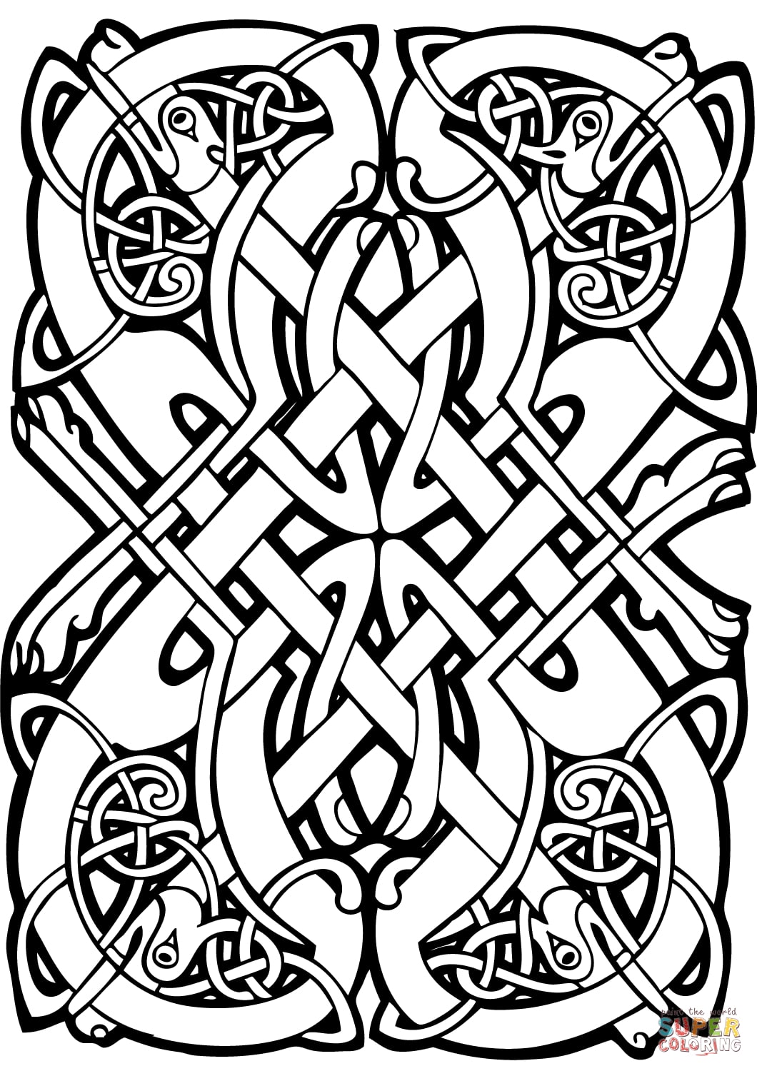 Desenhos para colorir para crianças de Arte celta para baixar